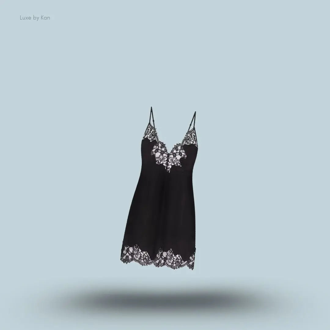 Skims Silk Lace Mini Slip Dress