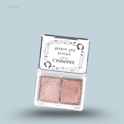 Canmake Jewelry Shadow Veil in 03 Baby Rose, open jar showing the shimmery eyeshadow