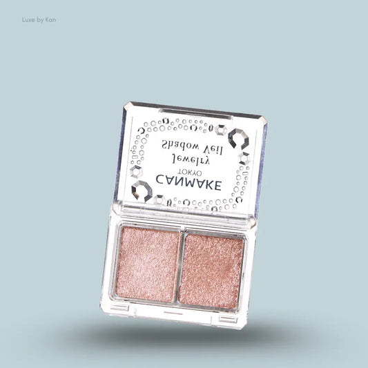 Canmake Jewelry Shadow Veil in 03 Baby Rose, open jar showing the shimmery eyeshadow
