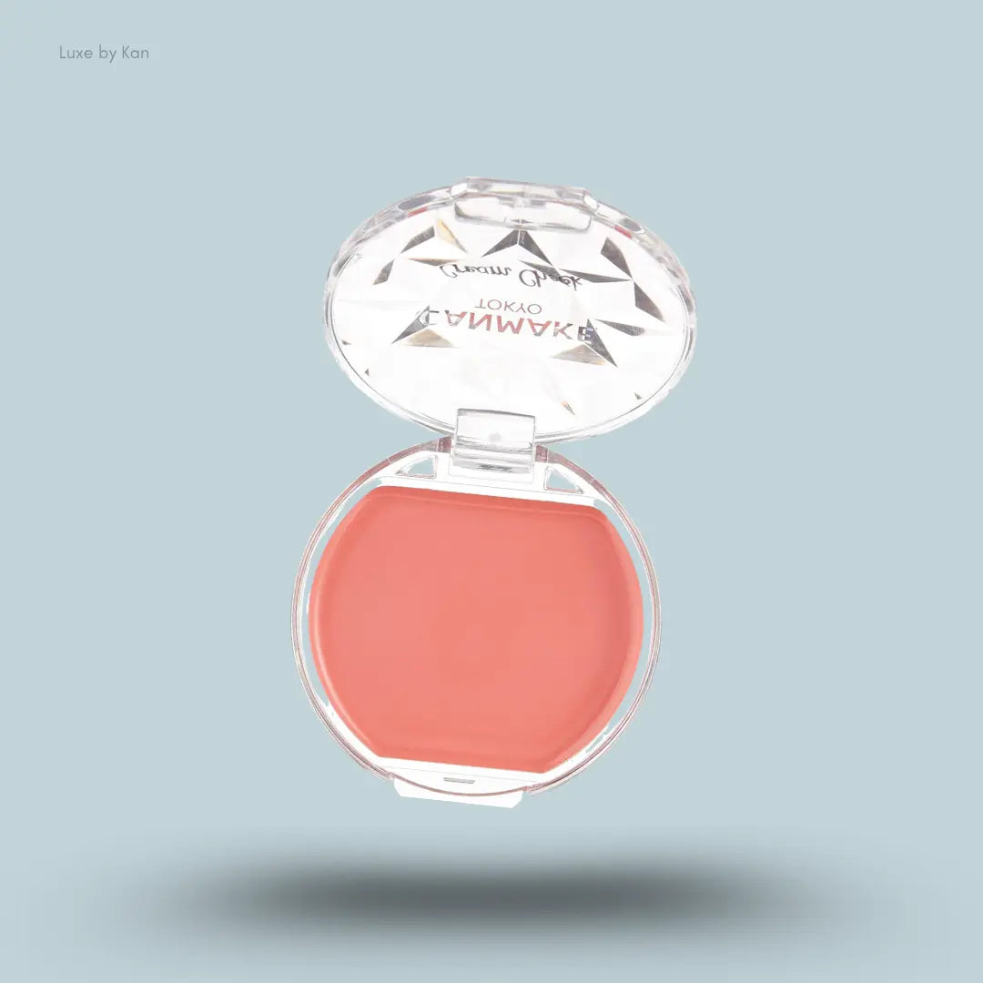 Canmake Cream Cheek in 05 Sweet Apricot, open compact showing the apricot gel cream