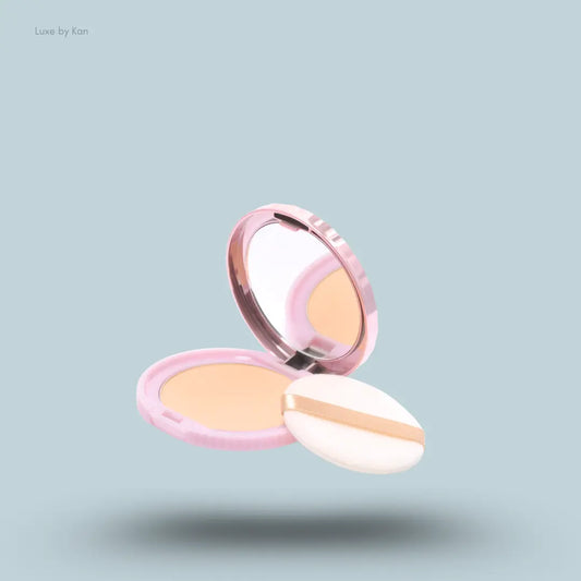 Canmake Transparent Finish Powder, open compact with powder puff