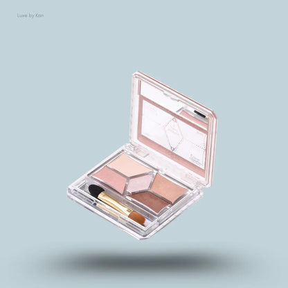 Canmake Perfect Stylist Eyes 05, open palette with brush applicator and eyeshadow shades
