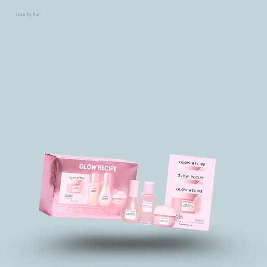 Glow Recipe Watermelon Winter Wardrobe Kit with four skincare products and box
