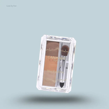 Canmake Mix Eyebrow in 06 Honey Brown, brow powder palette with three shades and brush