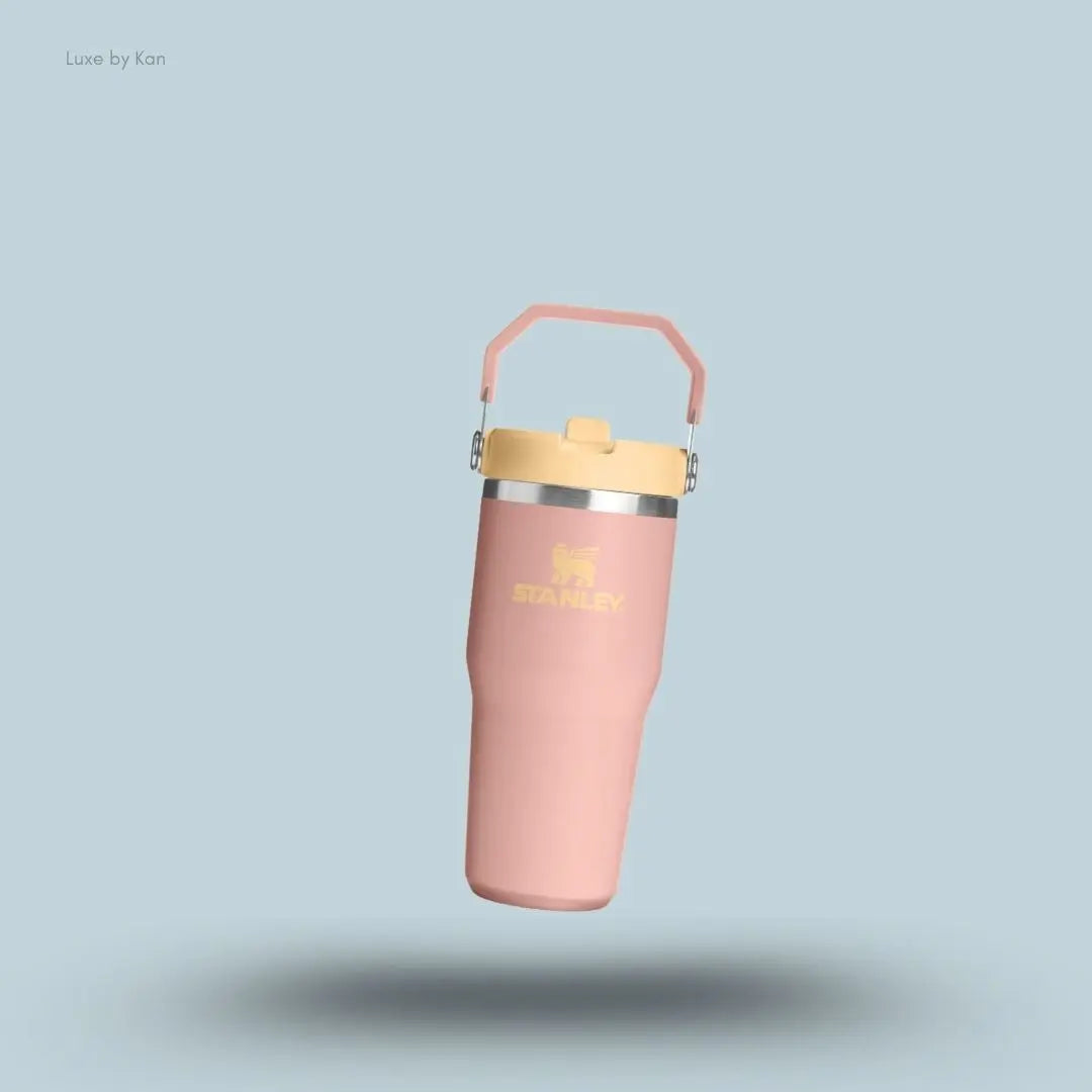 Stanley IceFlow Flip Straw 2.0 Tumbler 0.41L Peach Rose colour leakproof compact tumbler with flip straw front view India