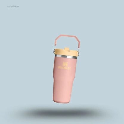 Stanley IceFlow Flip Straw 2.0 Tumbler 0.41L Peach Rose colour leakproof compact tumbler with flip straw front view India