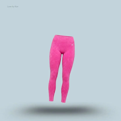 Gymshark x Bratz Leggings Super-Set Pink Wash Limited Edition high-waisted squat-proof dipped waistband bum scrunch washed finish women's activewear front view India