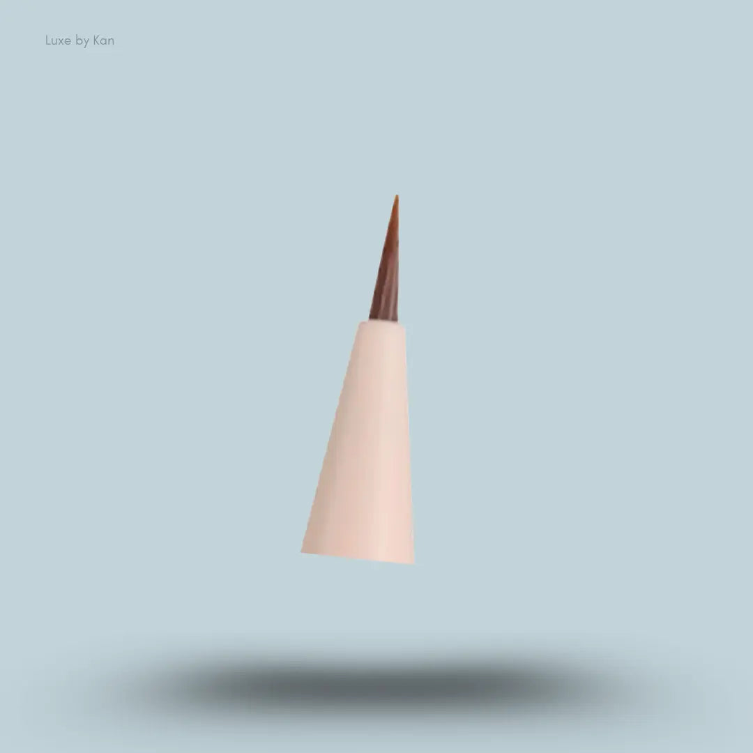Canmake 3-Way Slim Eyes Shade & Liner in Ash Brown, close-up of the slim pointed tip