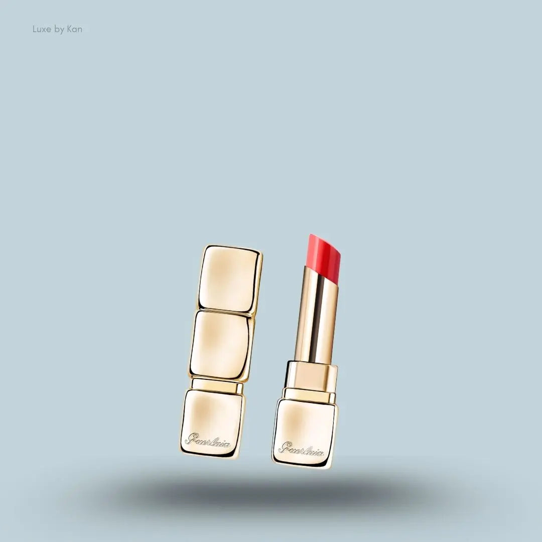 Guerlain KissKiss Bee Glow 775 Poppy Glow poppy red honey tint lip balm bee-engraved golden case India