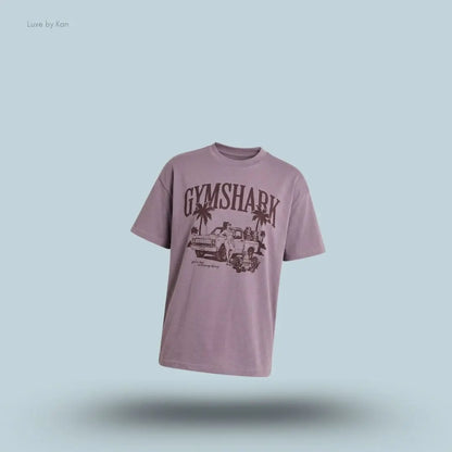 Gymshark Pick Up Truck Graphic Short Sleeve T-Shirt Dusk Purple oversized fit dropped shoulders chest graphic 100% cotton women's activewear front view India