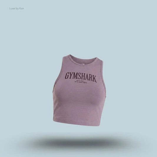 Gymshark Pick Up Truck Graphic Tank Top Dusk Purple body fit midi crop sleeveless chest graphic 95% cotton women's activewear front view India