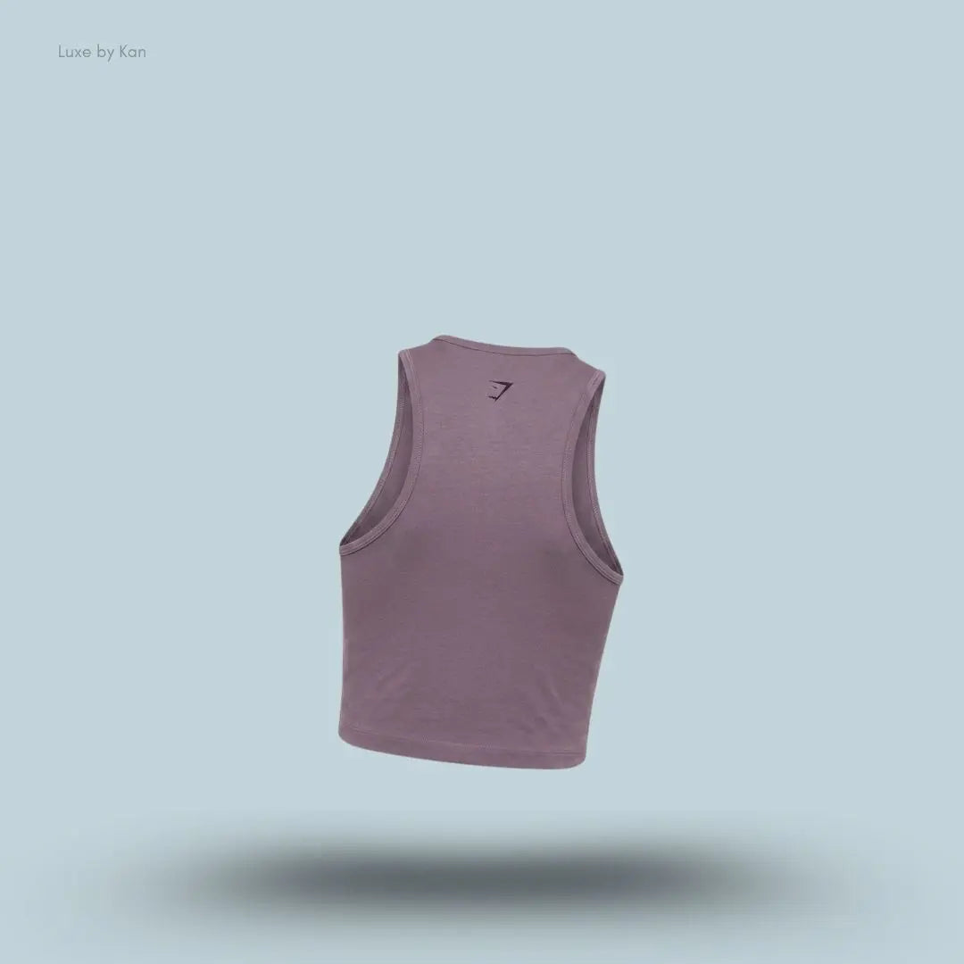 Gymshark Pick Up Truck Graphic Tank Top Dusk Purple body fit midi crop sleeveless chest graphic 95% cotton women's activewear back view India