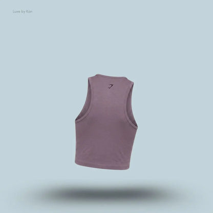 Gymshark Pick Up Truck Graphic Tank Top Dusk Purple body fit midi crop sleeveless chest graphic 95% cotton women's activewear back view India