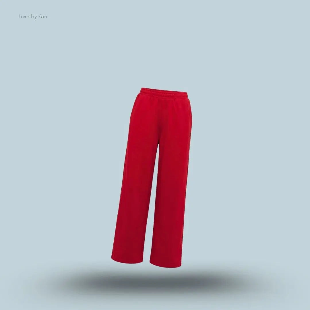 Gymshark Lifting Dipped Waistband Pants Carmine Red regular fit deep V dipped waistband bum scrunch straight leg women's activewear front view India
