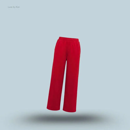 Gymshark Lifting Dipped Waistband Pants Carmine Red regular fit deep V dipped waistband bum scrunch straight leg women's activewear front view India