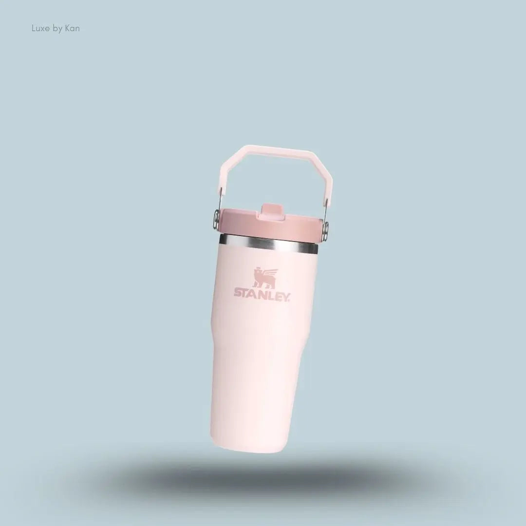 Stanley IceFlow Flip Straw 2.0 Tumbler 0.41L Rose Quartz colour leakproof compact tumbler with flip straw front view India