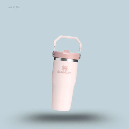 Stanley IceFlow Flip Straw 2.0 Tumbler 0.41L Rose Quartz colour leakproof compact tumbler with flip straw front view India