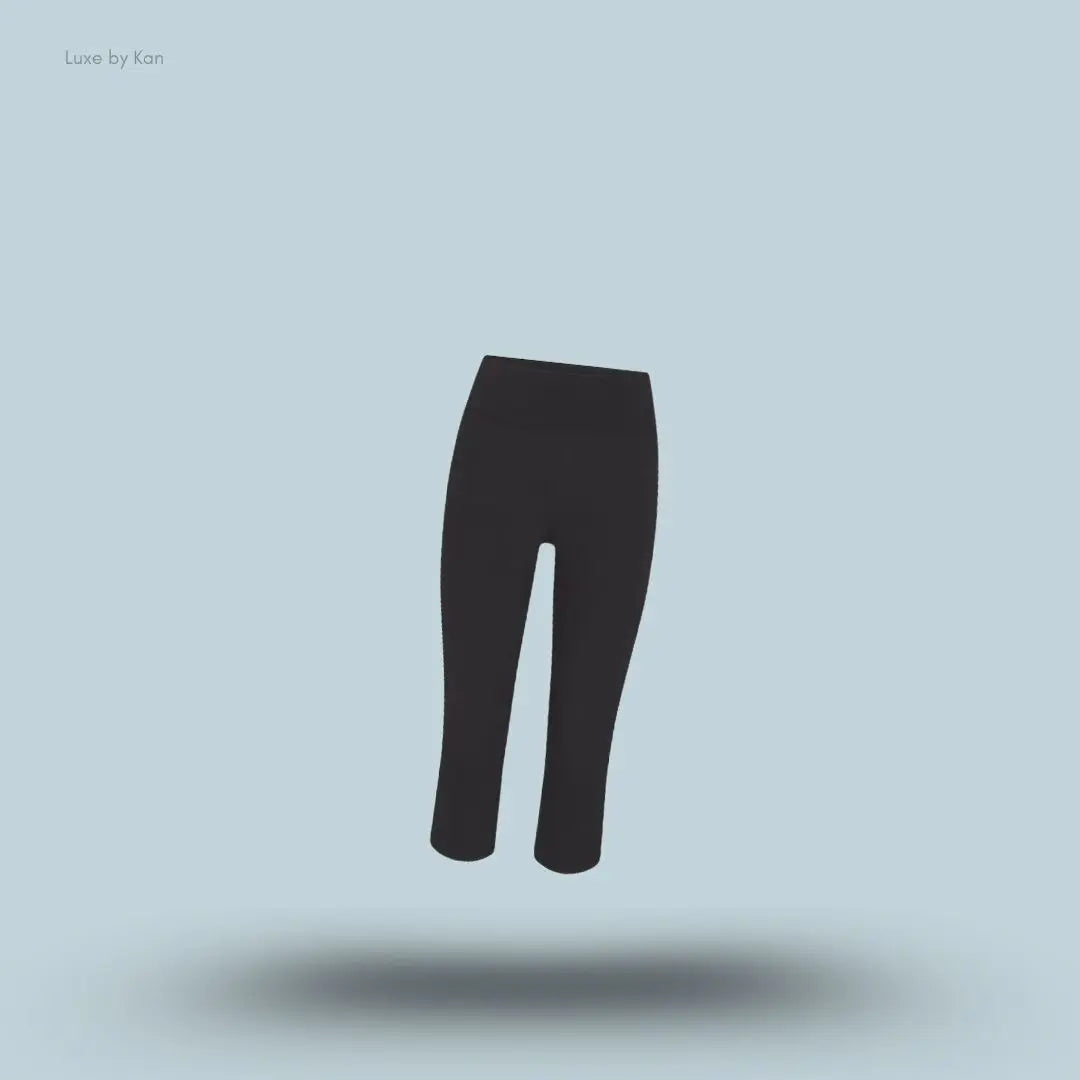 SKIMS Cotton Jersey Foldover Capri in Limited Edition Soot, flat lay on light blue background