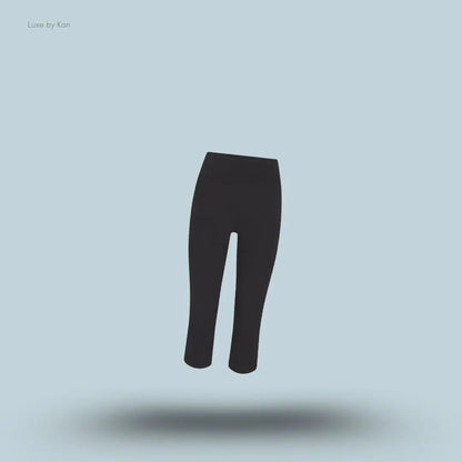 SKIMS Cotton Jersey Foldover Capri in Limited Edition Soot, flat lay on light blue background