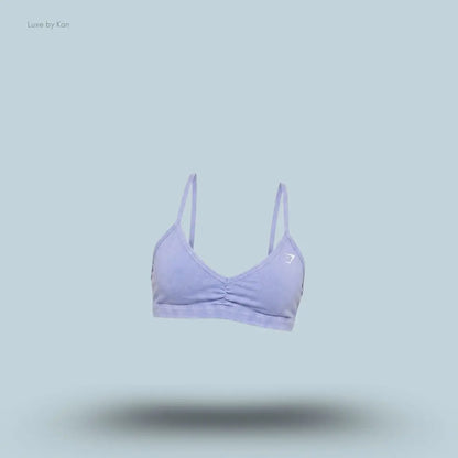 Gymshark Washed Minimal Sports Bra Steady Purple Wash light support halter neck acid washed women's sports bra front view India