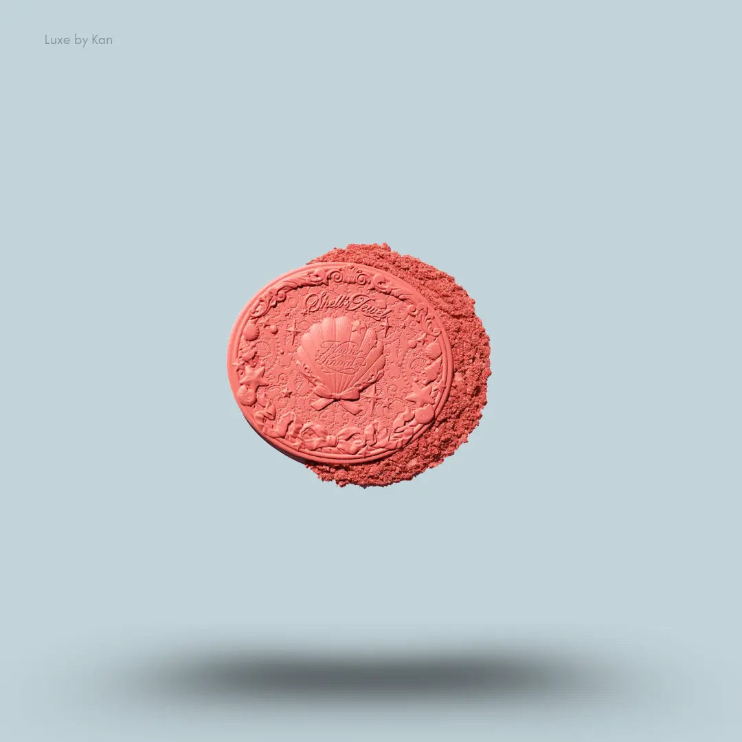 Flower Knows Shell's Jewel Silk Satin Blush in S01 Sunkissed Coral swatch, citrus coral glow