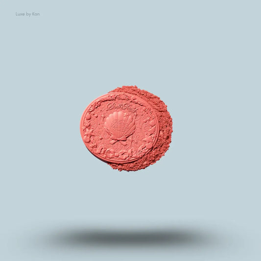 Flower Knows Shell's Jewel Silk Satin Blush in S01 Sunkissed Coral swatch, citrus coral glow