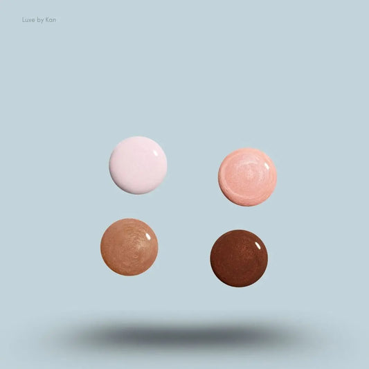 Rhode Skin Highlight Milk 65ml all 4 shade swatches Pearly Pink Champagne Warm Bronze Rich Bronze
