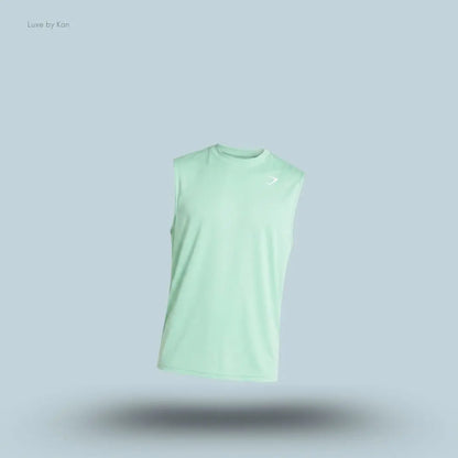 Gymshark Washed Pastels Tank in green displayed on a blue background with a sleeveless athletic tank design