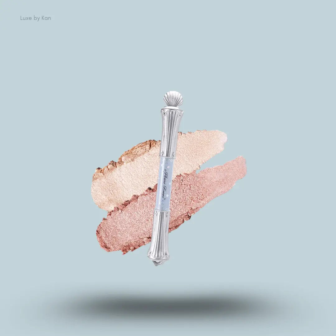 Flower Knows Shell's Jewel Dual-Ended Highlighter Stick in 01 Vanilla White, iridescent shimmer stick