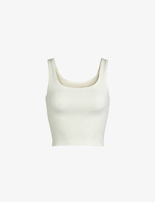 SKIMS Ribbed stretch-cotton tank top