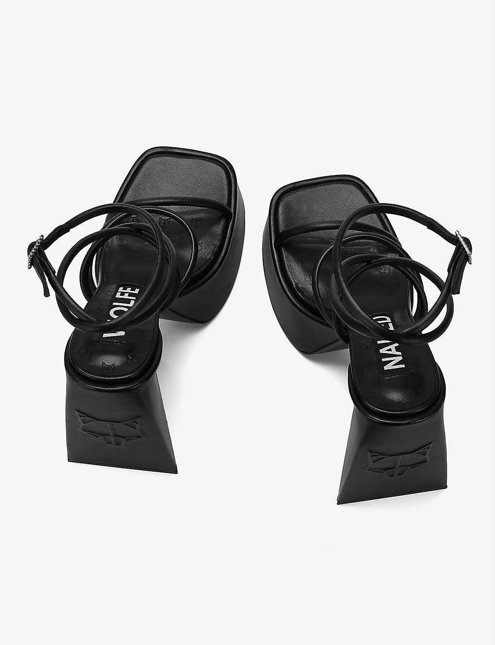 NAKED WOLFE Angel strap-detail platform leather sandals
