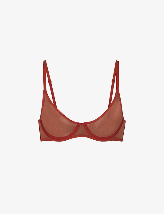 SKIMS Ultra Fine underwired scoop-neck mesh bra