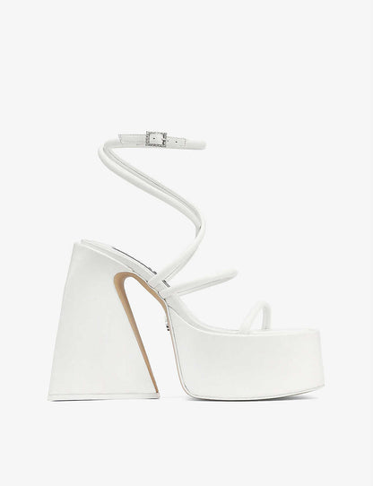 NAKED WOLFE Angel strap-detail platform leather sandals