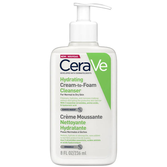 CERAVE HYDRATING CREAM-TO-FOAM CLEANSER FOR NORMAL TO DRY SKIN 236ML