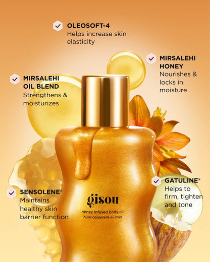 GISOU Honey Infused Shimmer Glow Body Oil 45ml